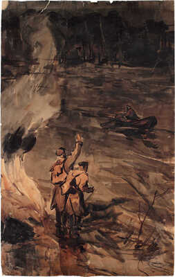 Алексеев Михаил Юрьевич, Строганова Надежда Сергеевна. Иллюстрация к кн.: Паустовский К.Г. Золотой линь. М.: Советская Россия, 1962